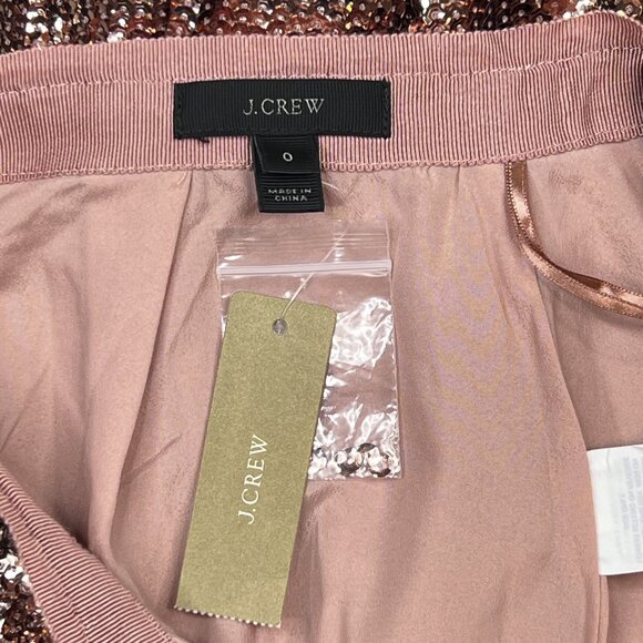 J. Crew Rose Gold Sequins Pencil Midi Skirt Holiday Party Size 0 - NWT - Picture 6 of 8